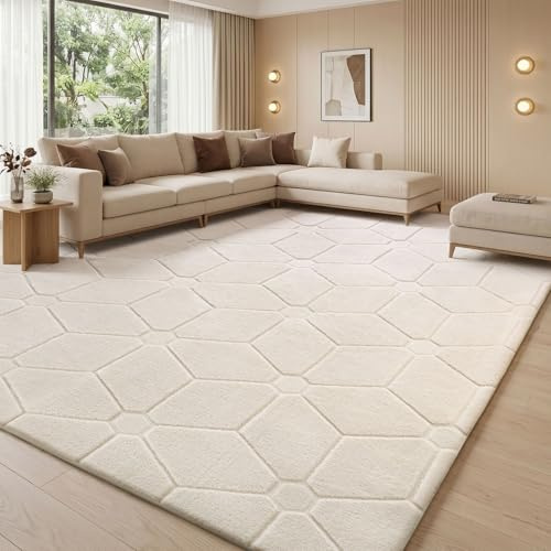 Treeboy Teppich Wohnzimmer Groß 240x300cm Teppiche Cerme Flauschiger Weich | Moderne Waschbarer Teppiche Kurzflor Wohnzimmerteppich Rutschmatte waschbar Für Schlafzimmer Kinderzimmer, Büro Carpet Gegend