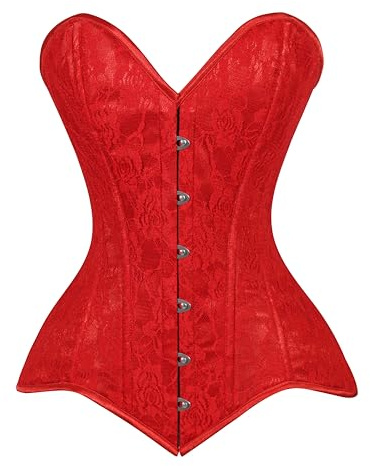 Daisy Corsets Womens Red Lace Overbust Corset Bustier Top & Plus Size - Lingerie & Fashion