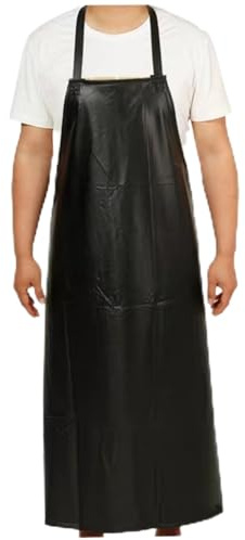 Tablier imperméable 39x32'' Tablier de travail résistant aux produits chimiques Nettoyage avec bavoir réglable Tabliers de grillades chef noirs pour hommes femmes Lavage la vaisselle Cuisine Cu