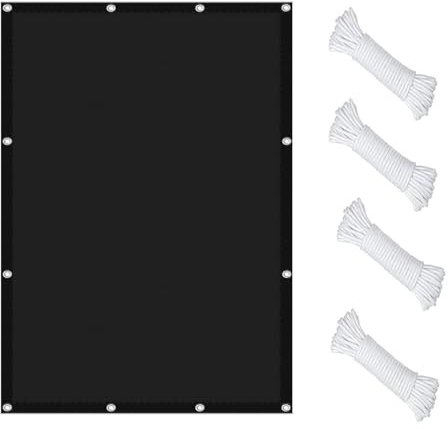 Tessuto Ombreggiante 270 x 280 cm Protezione Solare Tenda Parasole a Vela con Kit di Fissaggio per Esterno, Giardino, Terrazzo, Balcone, Patio, Nero