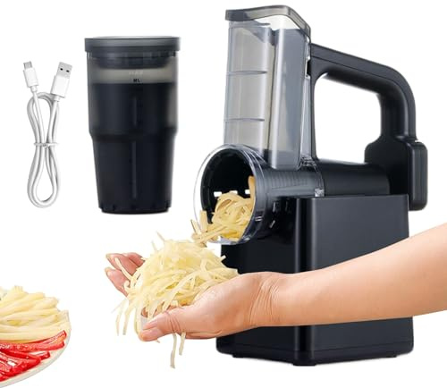 Picadora de verduras eléctrica - Rebanadora de queso automática recargable | Cortador de patatas, utensilio de cocina para pepinos, zanahorias, cebollas, ensalada, cocina doméstica