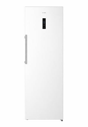 Teknix TH60TLW 60cm Freestanding Tall Larder Fridge - 370L Capacity - Metal Tech Cooling - Chrome Wine Rack - White - E Rated, H185.5 x W59.5 x D65.1 (cm)