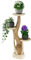 My-goodbuy24 Blumenständer Blumentreppe Blumenpodest Blumenhocker Pflanzen Blumen Treppe Holz Massivholz Suar mit 3 Ablagen