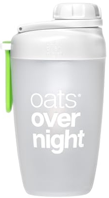 Oats Overnight Shaker Bottle – Leakproof Shaker Cup with Secure Screw Cap & Fill Line, Dishwasher Safe – Mixing Cup, Protein Shakes, Oatmeal, Breakfast On-the-Go & Travel