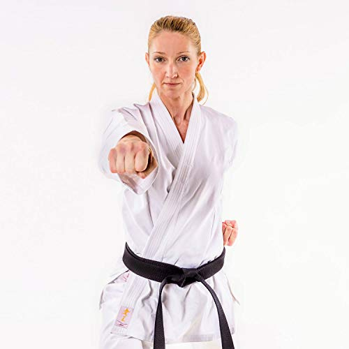 Momoko Damen Karateanzug Joo 14 oz Baumwolle Kata-Anzug Schürbund Hose (180)