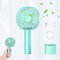 Jumkeet Ventilateur Portable, Mini Fan USB Silencieux avec Base, Rechargeable 2600mAh Batterie, Ventilateur à Main 3 Vitesse Réglable pour Camping Bureau Poche Office Voyage (Bleu)