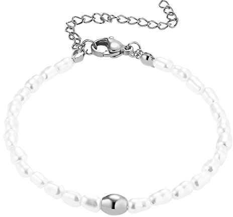 Heideman Armband Finja Damen Edelstahl mit Perle weiß matt poliert | Schöne Geschenkidee für Freundin oder Mama zum Geburtstag, hautfreundlich, nickelfrei und alltagstauglich