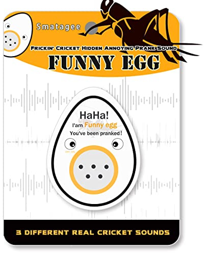 Smatagee Funny Egg:Cricket Hidden Annoying Chirping Joke Gag Prank Sound,Mini Hidden Pranks Noise Maker for Adults,April Fool's Day Practical Joke,Gag Gifts Prank Kit Items in Home Office