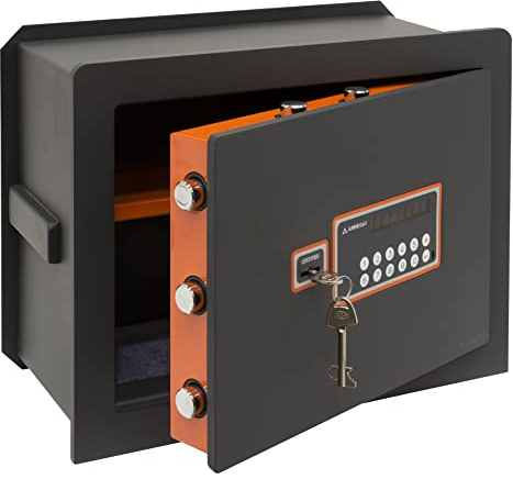 ARREGUI Plus C 181050 Caja fuerte de empotrar a pared con cerradura certificada de llave y codigo | Caja de doble Seguridad para casa y hogar | Fundo extensible (26 L - 32 x 42 x 20/30 cm)