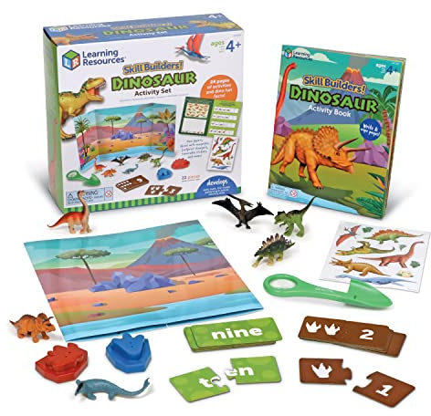 Learning Resources Kit d’activités sur Les Dinosaures Skill Builders, activités d’Apprentissage, Science préscolaire, Livre d’activités, Jouets Dinosaures, Jouets Dinos, Jouets jurassiques, 4+