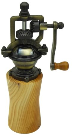 Holz Pfeffermühle Nostalgie handgemacht aus Edelhölzern | handgedrechselt | mit Kurbel | Gewürzmühle | Unikate | tolle Geschenkidee (Eibe)