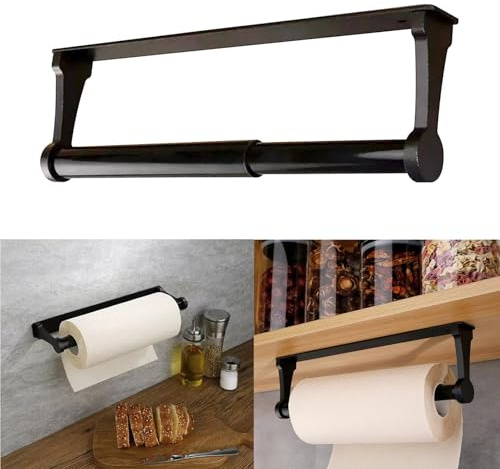 Küchenrollenhalter Ohne Bohren, Küchenpapierhalter Selbstklebend, Küchen Organizer für Küchenrolle für Küche Badezimmer Wohnzimmer, oder Unter Schrank