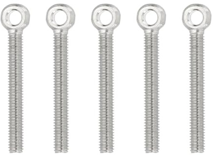 PATIKIL Bulloni Ad Occhio Con Spalla Di Sollevamento M6x54mm, 5 Pcs Bulloni Filettati Con Anello Di Sollevamento In Acciaio Inossidabile 304 Per Sospensione Valvole Fissaggi, Argento