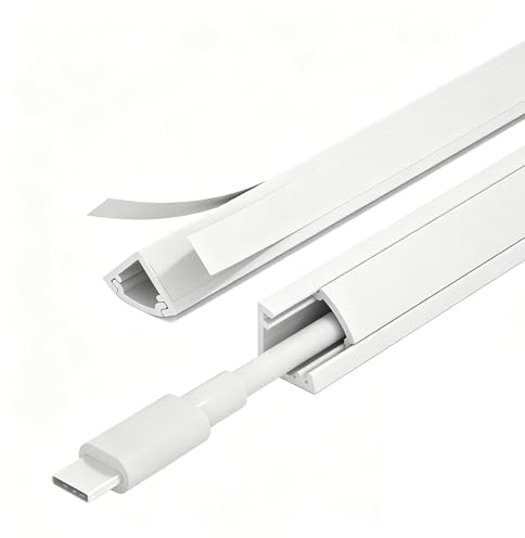 Canalina Passacavi Muro Angolare Triangolare 100cm in PVC Canalina Passacavi Adesiva Ideale per Ufficio o Ambienti Esterni(White,1.4cm/0.6in)