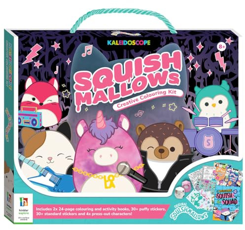 Squishmallows kreativt färgkit – 48 sidor med färgning kul med 2 böcker, puffiga klistermärken, uttryckande karaktärer och A3-affisch