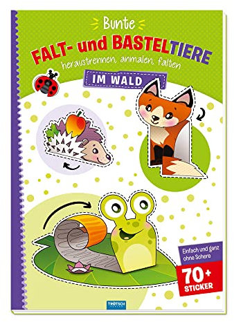 Trötsch Bastelbuch Bunte Falt- und Basteltiere - Im Wald: Bastelheft Beschäftigungsbuch