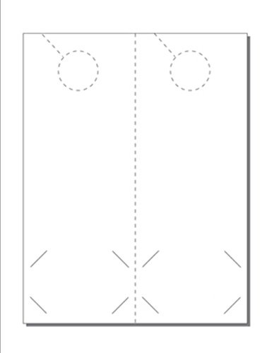 Door Hangers for Business Cards, Print-Ready, 4.25 x 11, 2-UP on 8.5 x 11 White 65-lb Cover, Perforated for Separation, with 1.5 Holes - 250 Sheets