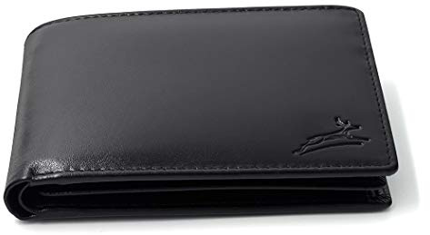 Fa.Volmer ® Praktische Schwarze Ledergeldbörse aus glattem Leder mit RFID-Schutz #SQ15111