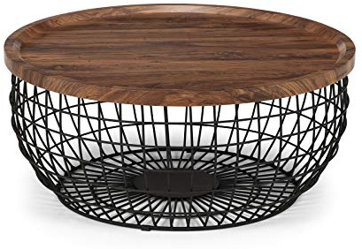 Julian Bowen Table basse de rangement Smithson, noyer/noir