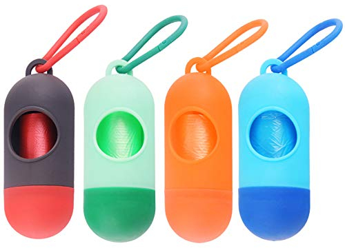 4 Rouleaux Sac pour Caca de Chien, Sacs Poubelles pour Animaux, Distributeur de Sacs Poubelle, pour Collecter les Excréments et les Ordures des Chiens de Compagnie