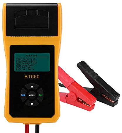 Battery Tester 2V with Printer – Digital Automotive Car tery Load Tester & Analyzer, Multi-Language port for Auto Profession and DIY Enthusiasts – Fast, Accurate Diagn T
