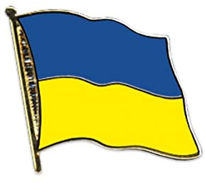 Flaggen Pin Anstecknadel UKRAINE Fahne Flagge geschwungen