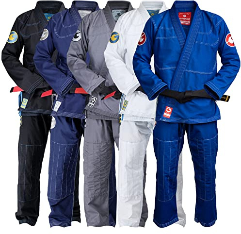 Gold BJJ Jiu Jitsu Gi - Ultra Lightweight Men's Aeroweave - Preshrunk Brazilian Jiu Jitsu Uniform for Men