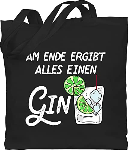 Shirtracer - Baumwolltasche - Party & Alkohol Damen - Am Ende ergibt alles einen Gin weiß