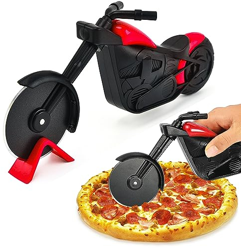 Tagliapizza moto GALEPEE tagliapizza divertente in acciaio inox scooter per pizza moto divertente pizza taglierina moto regalo per uomini per feste regali creativi