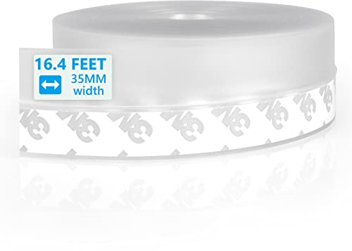 Flintronic Strisce di Guarnizione Autoadesive Trasparente in Silicone, 35mmx5m Guarnizione Porta Finestra, per Impedire l'ingresso o La Perdita di Aria Fredda, per Accedere Rumore/Polvere/Woodlice