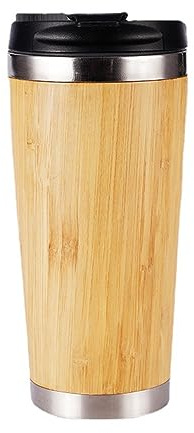 Bestevery Hochwertiger Bambus Thermobecher – doppelwandiger Trinkbecher mit Bambusdeckel, isolierter Mehrwegbecher aus Edelstahl, ideal für Kaffee,Tee,Wein umweltfreundliche Alternative zum Weinglas