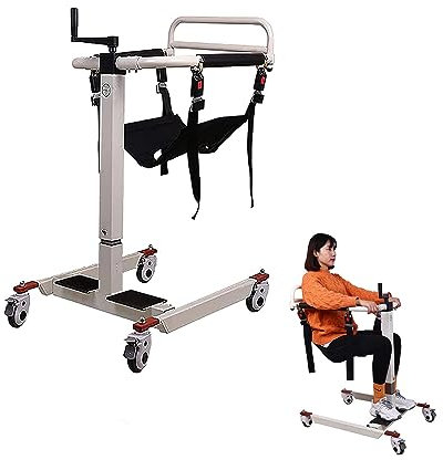 Pxkmouy Sollevatore Multifunzionale per Disabili Manuale, con Padella Rimovibile, Sedia da Toilette a Rotelle con WC