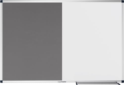 Legamaster Unite Combination Board - 90 x 120 cm - Grey - Whiteboard Felt Combination - Magnetic Whiteboard and Writeable - Felt Board for Pinning Pictures and Plans