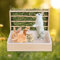 MOGOULUA 2 in 1 Heuraufe Kaninchen Holz Futterspender Heu Kaninchen mit Katzentoilette für Hamster Hölzerner Hasenfutterautomat Heuhaltergestell für kleine Haustiere
