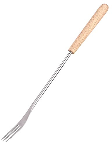 NDNCZDHC Tranchiergabel Fleischgabel 10,4 Zoll Kochgabeln Mit Holzgriff Edelstahl-Grillgabel Lange Metallkoch-Küchengabeln Zum Grillen