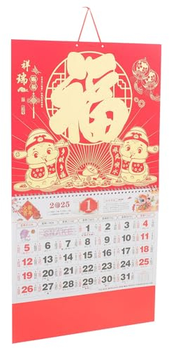 ABOOFAN 2025 Chinesischer Hängekalender Jahr Der Schlange Wandkalender 2025 Chinesischer Mondkalender Fengshui- Für Home-Office-Dekoration A