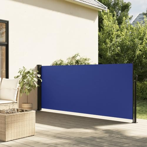 Home Items, versenkbare Seitenmarkise, blau, 140 x 300 cm, Anzugmöbel