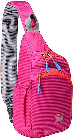 Taschen Kalender Herren- und Damen-Outdoor-Umhängetasche mit Reißverschluss, Umhängetasche, Radfahren, Sporttasche, Bergsteigen, Reisen, kleiner Rucksack Ski Taschen Set Head (Hot Pink, One Size)