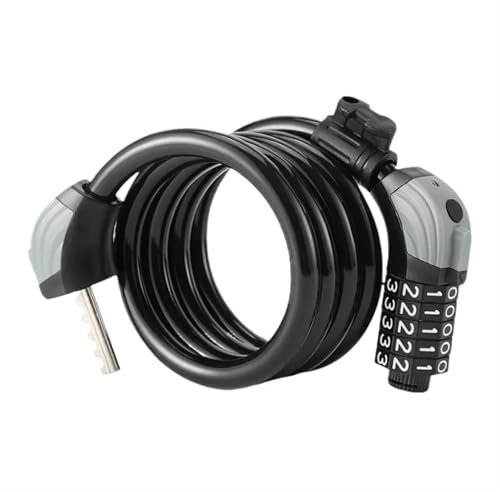 AOLUOER Universal-Fahrradschloss, Mountainbike, 5-stelliges Passwortschloss, Diebstahlschutz, tragbare Sicherheit, Stahlkette, Motorrad-Passwortschloss(Black)