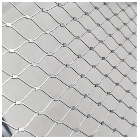 Wzmazingly Flexibles Edelstahl-Seilnetz, 6cm/1,5mm Sicherheitsbarriere-Maschendrahtzaun, 304 Edelstahl Schutzseilnetz Für Treppe Garten Bauernhof(1.2x6m)