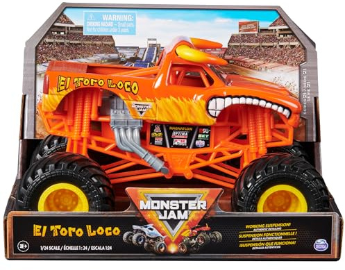 Monster Jam, Camión monstruo oficial El Toro Loco, vehículo fundido a presión de coleccionista, escala 1:24, juguetes para niños y niñas a partir de 3 años