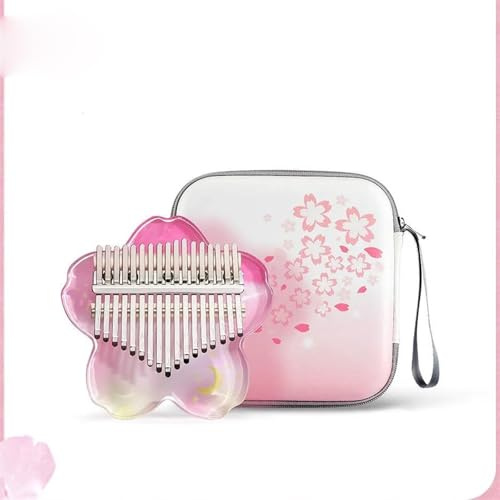 Kalimba Instrument Tragbares Daumenklavier Mit 17 Tasten Aus Acryl Kalimba Geeignet Für Erwachsene Anfänger Und Profi-Set(B)