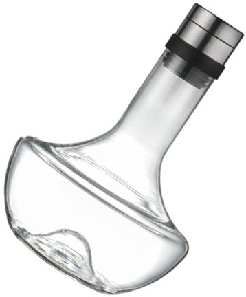 Amosfun Mundgeblasene 1000ml Glas Brandy Karaffe mit Gebogener Form zum Schnellen Dekantieren und Aerieren von Rotwein für Weinliebhaber und Riegel