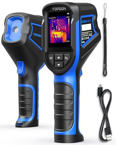 TOPDON TC004 Mini Thermal Imaging Camera, 240x240 IR Resolution Handheld Infrared Camera, 15-Hour Battery Life, 25Hz Refresh Rate,-20°C to 450°C Temp Range, High/Low Temp Alerts