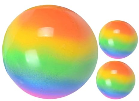 Vaguelly Lot de 3 Balles Anti-Stress Sensorielles en TPR Légères et Extensibles, Jouets à Presser pour Décompression et Soulagement Pression à Emporter en Poche