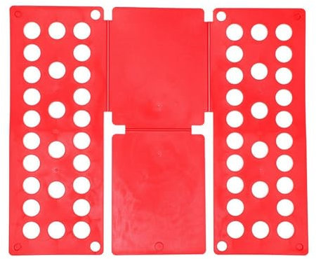 Reykentu Kunststoff-Klappbrett für Kinder, Wäscheordner, Hemd, Faltbrett, Heimaufbewahrungswerkzeug für Kinder, Erwachsene, Rot