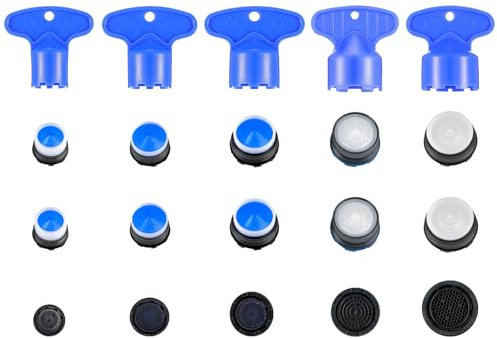 Sondeng 20 Stück Strahlregler für Wasserhähne Schlüssel Wassersparend Belüfter Faucet Cache Wasserhahn Sieb Set zum Filtern Wasser (15 Stück Strahlregler+5 Schlüssel)