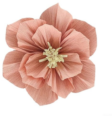 Einzigartiger plissierter Blumen-Hintergrund, realistische 3D-Papierblumen, einfache Einrichtung (25 cm, Rosa)