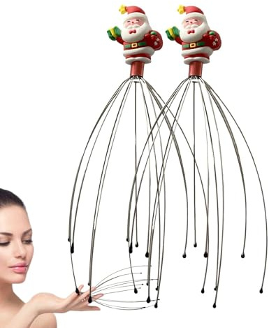 Rascador de cuero cabelludo – Masajeador de cabeza de pulpo Rascador de | cuero cabelludo – Pinza de masaje de cabeza de Navidad, herramienta de masaje de cabeza portátil y flexible para relajar el