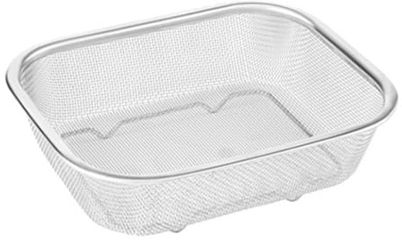 Cestello in rete in acciaio inossidabile, cestino per frutta e verdura, setaccio per alimenti, setaccio per alimenti, set di teglie da forno